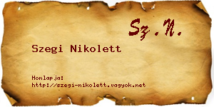 Szegi Nikolett névjegykártya